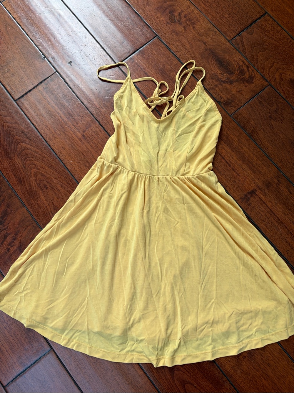 Forever 21 Yellow Strappy Skater Dress -